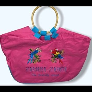 St. Maarten - St. Martin Canvas Totebag Parakeets